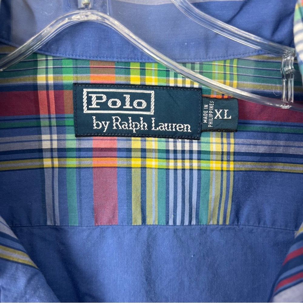 Polo Ralph Lauren Vintage Madras Plaid Casual Button Down Shirt - Picture 3 of 6